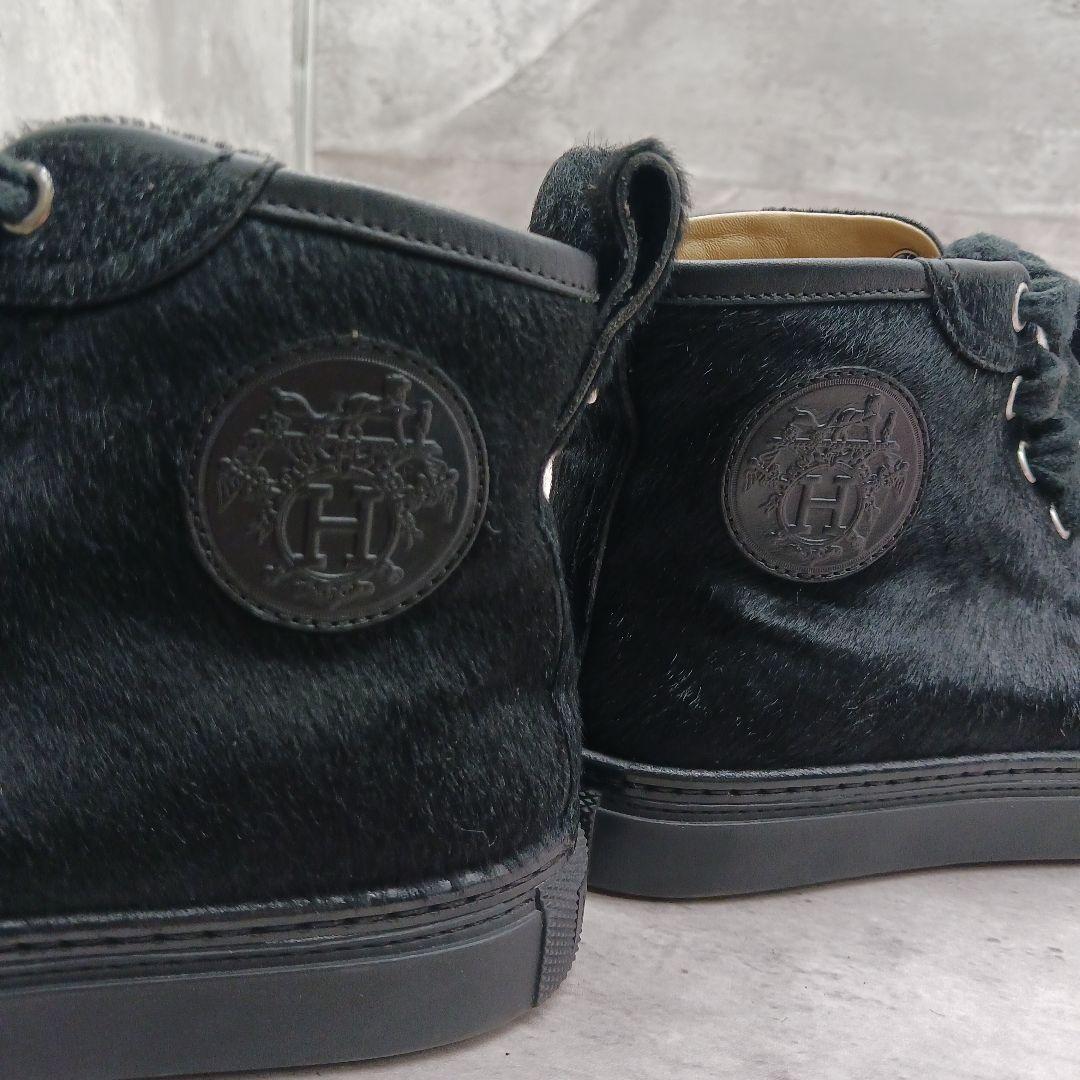 ✨美品✨ エルメス ジミー ハラコ レディース ハイカットスニーカー 黒 35