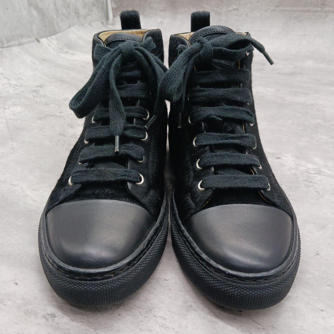 ✨美品✨ エルメス ジミー ハラコ レディース ハイカットスニーカー 黒 35