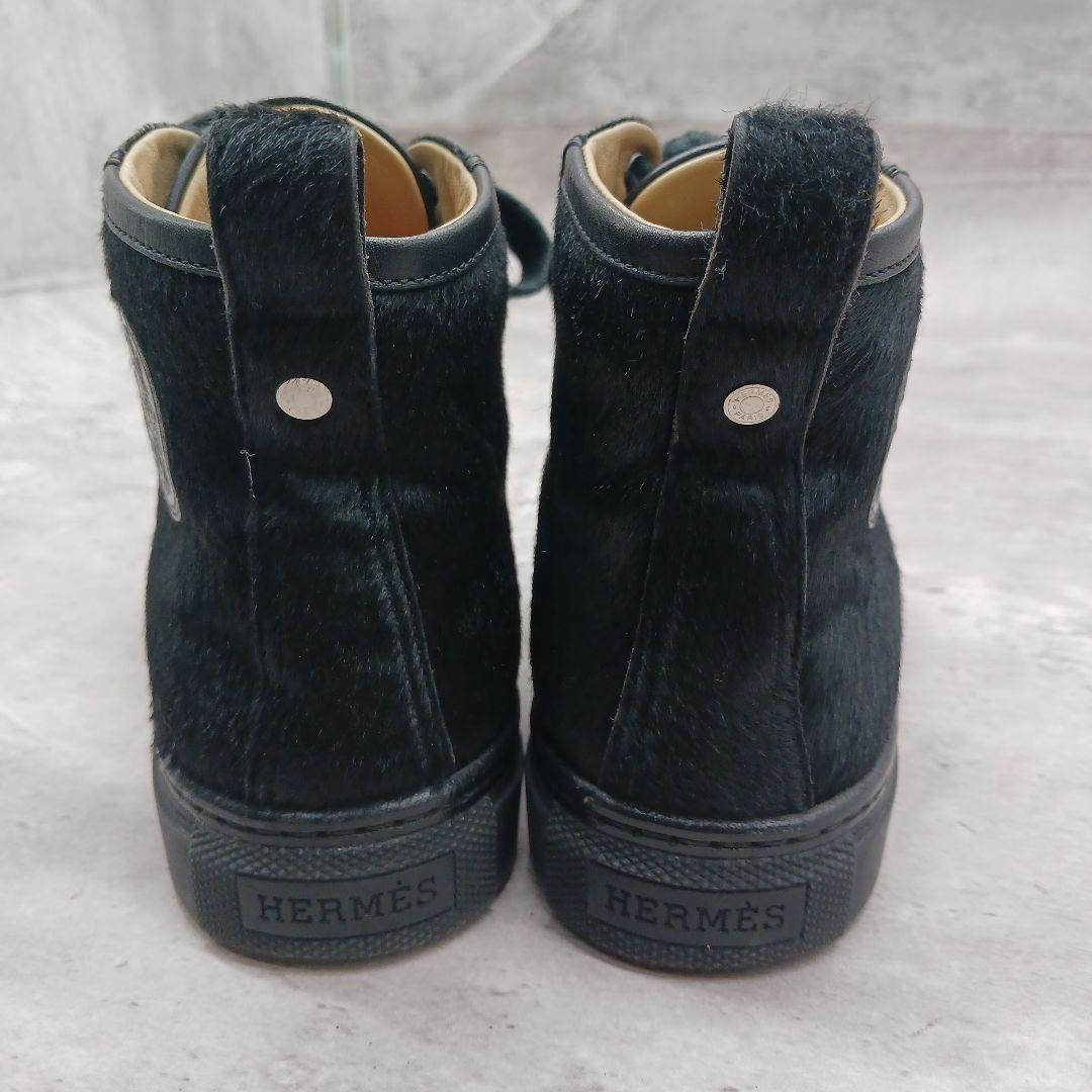 ✨美品✨ エルメス ジミー ハラコ レディース ハイカットスニーカー 黒 35