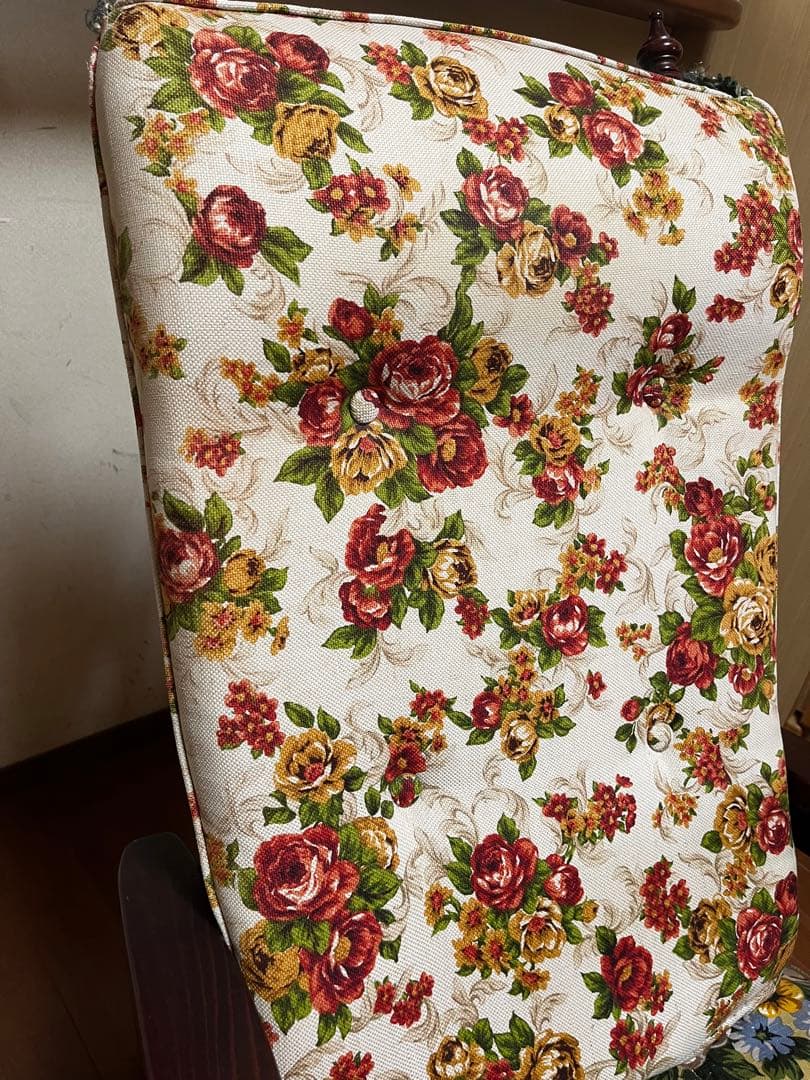 【ワンプライス】【ビンテージ】ロッキングチェア　背もたれクッションダブル付き