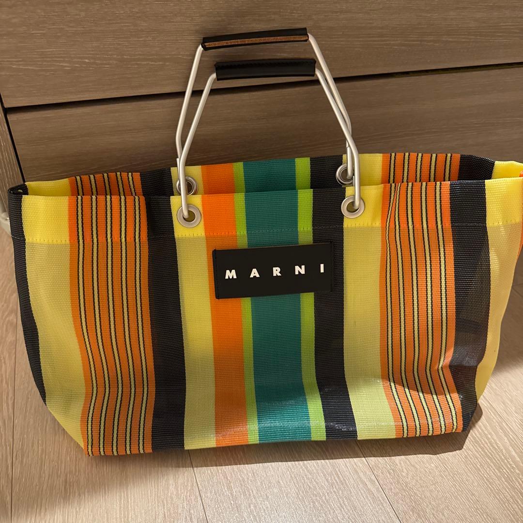 MARNIマーケット　ストライプバッグミニ