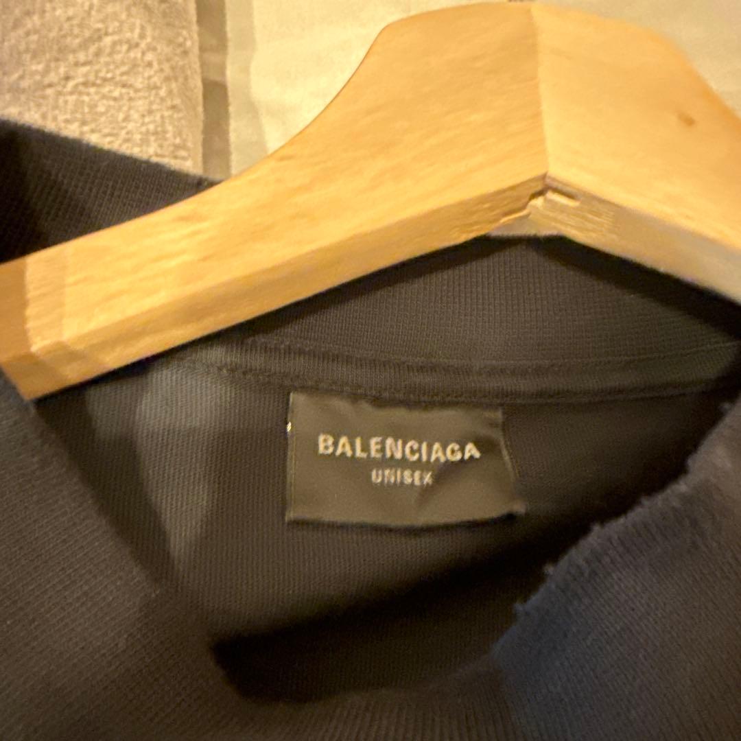 BALENCIAGAバレンシアガブリーチダメージ加工ロングスリーブ長袖Tシャツ