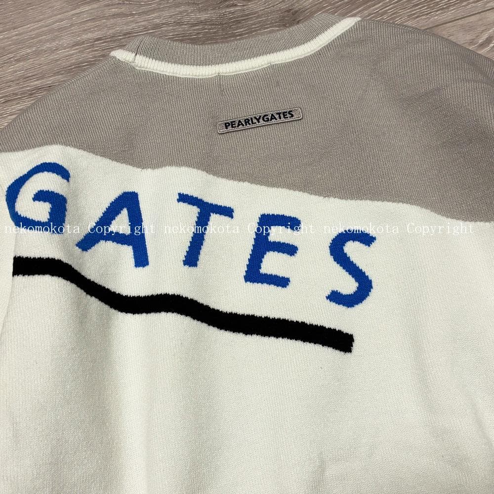 パーリーゲイツ ストレッチ天竺 ボーダージャガード ツインニット パーカー 4