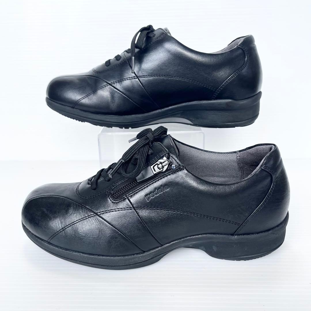 極美品✨ アシックス ペダラ ウォーキングシューズ 黒 23cm サイドジップ