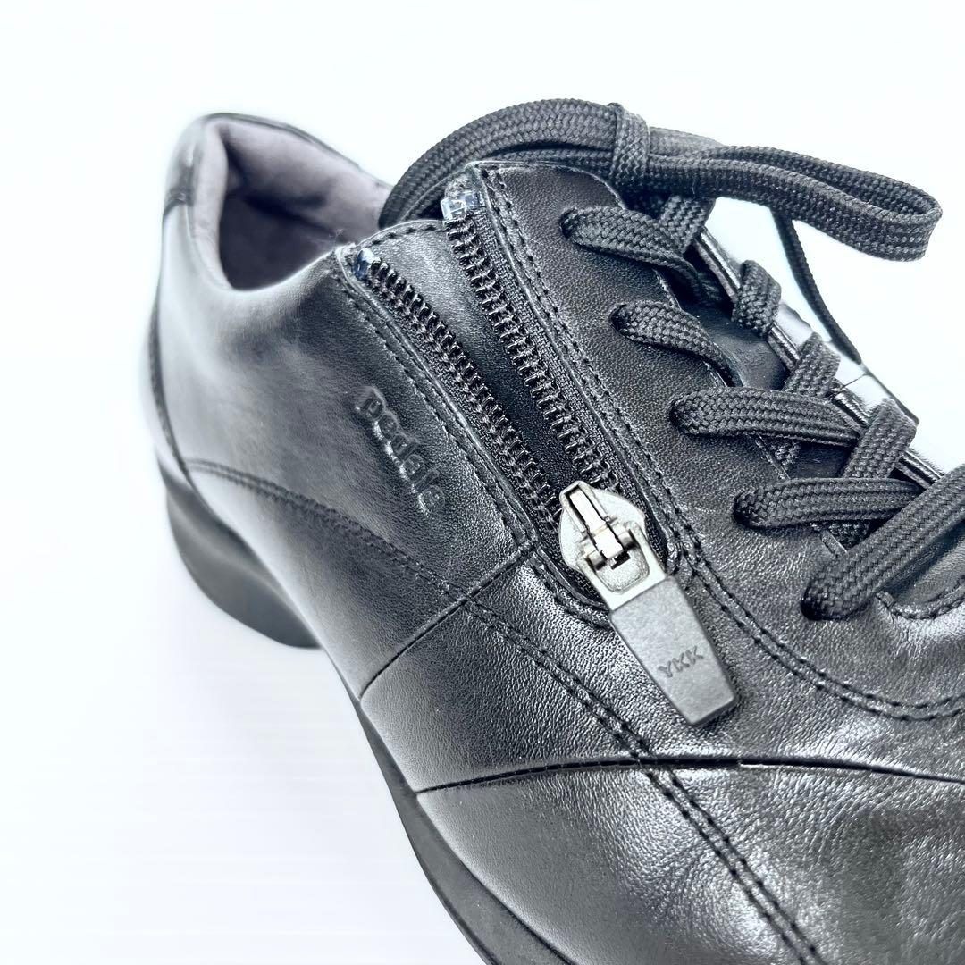 極美品✨ アシックス ペダラ ウォーキングシューズ 黒 23cm サイドジップ