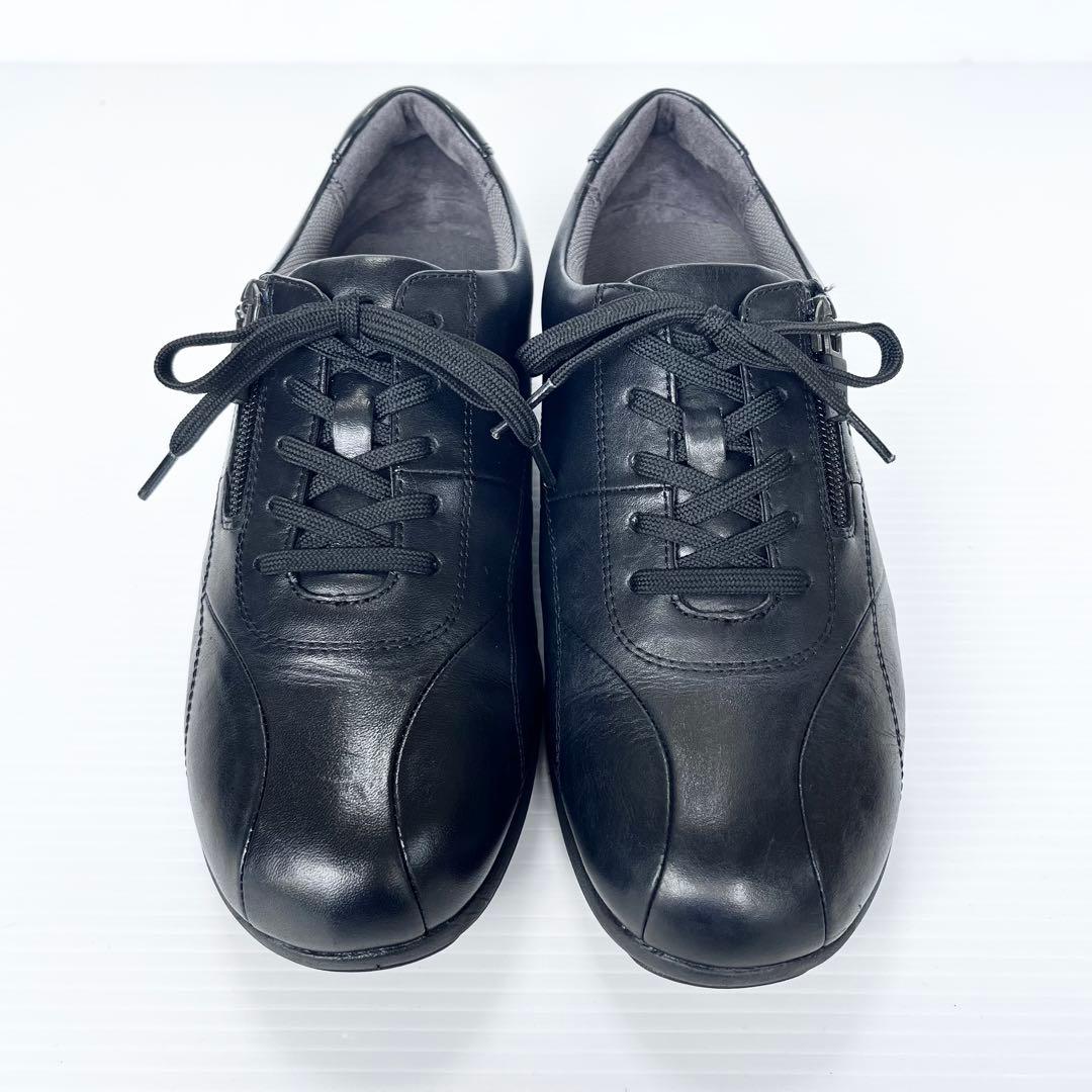 極美品✨ アシックス ペダラ ウォーキングシューズ 黒 23cm サイドジップ