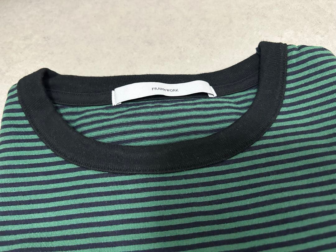 2025AWフレームワークFRAMeWORKミジンボーダーロンT完売グリーン