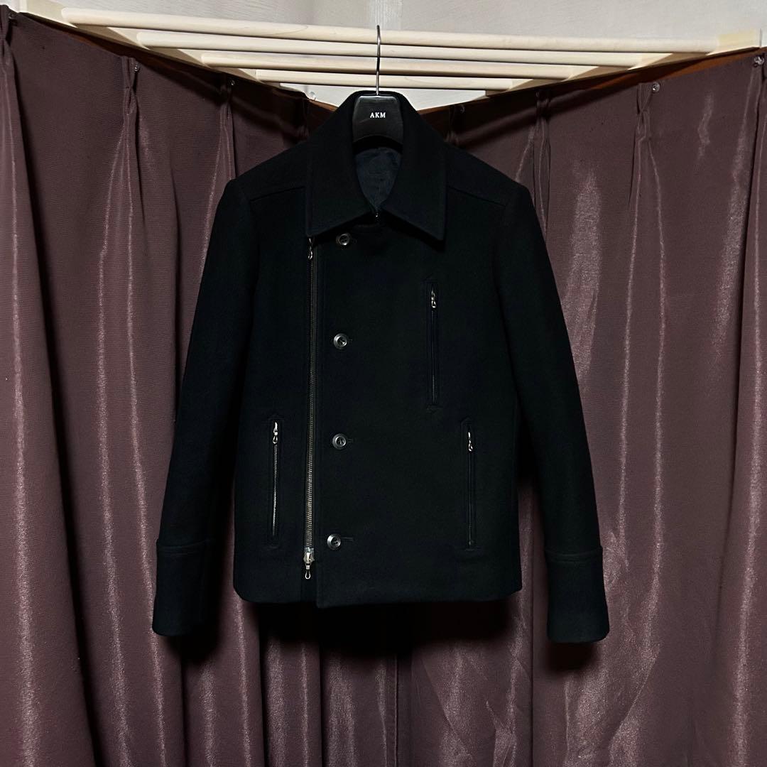 綺麗美品　ATTACHMENT ヘビーメルトンZIP Pコート　ライダース　1