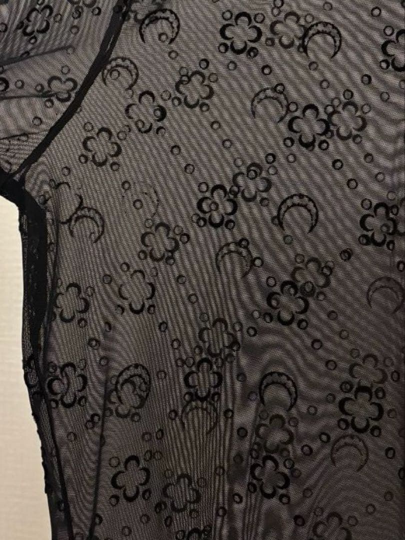 MARINE SERRE メッシュフロック ハイネックトップ