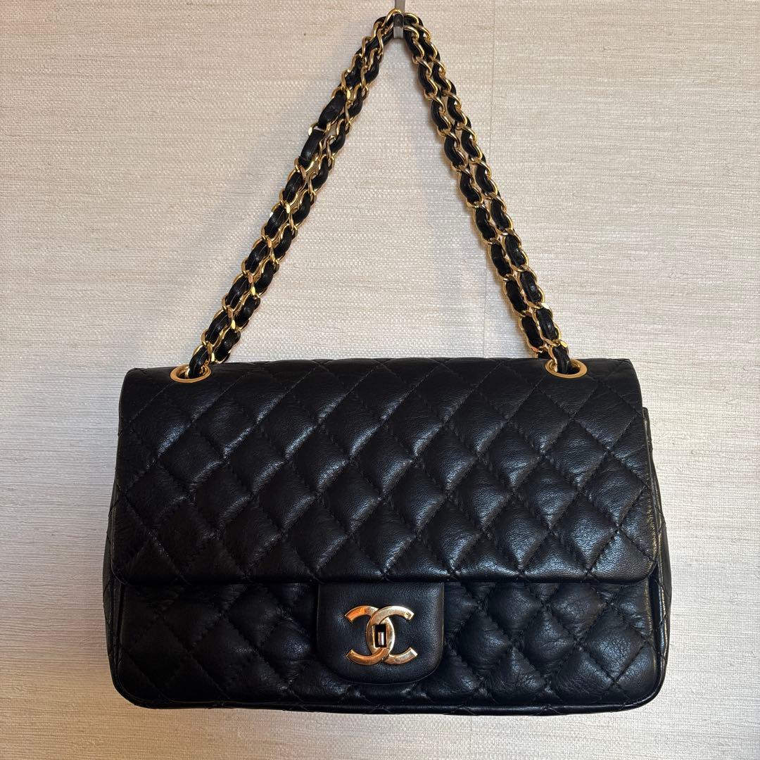 mi 様CHANEL ブラック キルティング ショルダーバッグ