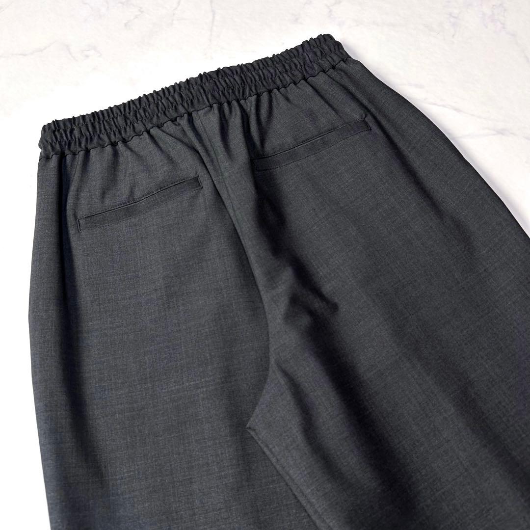 美品 OHGA オーガ モデルパンツ グレー Mサイズウエストゴムセンターライン