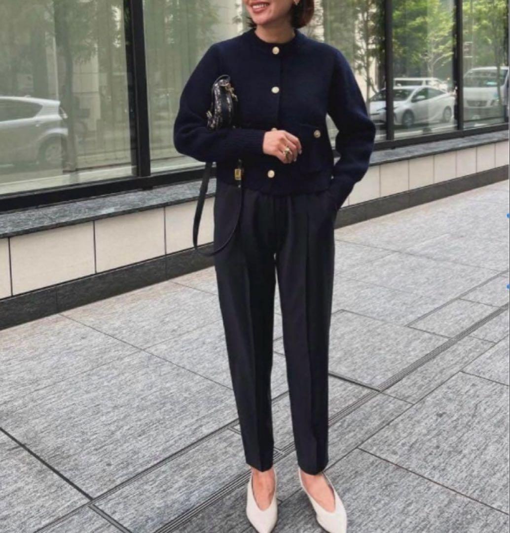 美品 OHGA オーガ モデルパンツ グレー Mサイズウエストゴムセンターライン