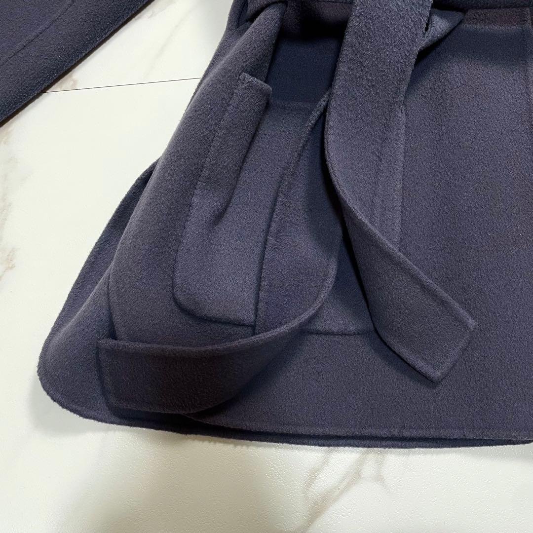 近年✨アナイ シャルムリバーケープコート ノーカラーコート ベルト ウール 38