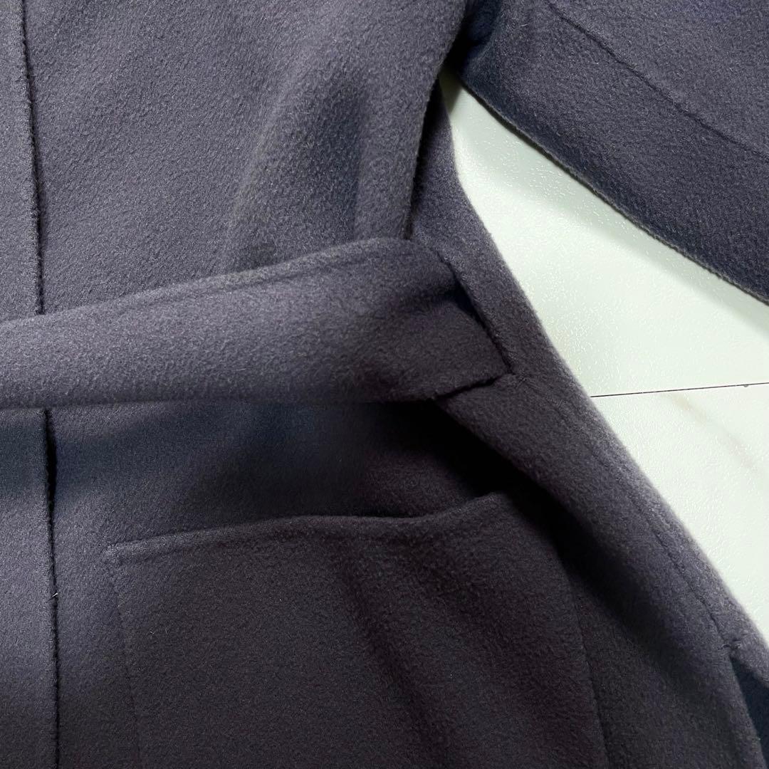 近年✨アナイ シャルムリバーケープコート ノーカラーコート ベルト ウール 38