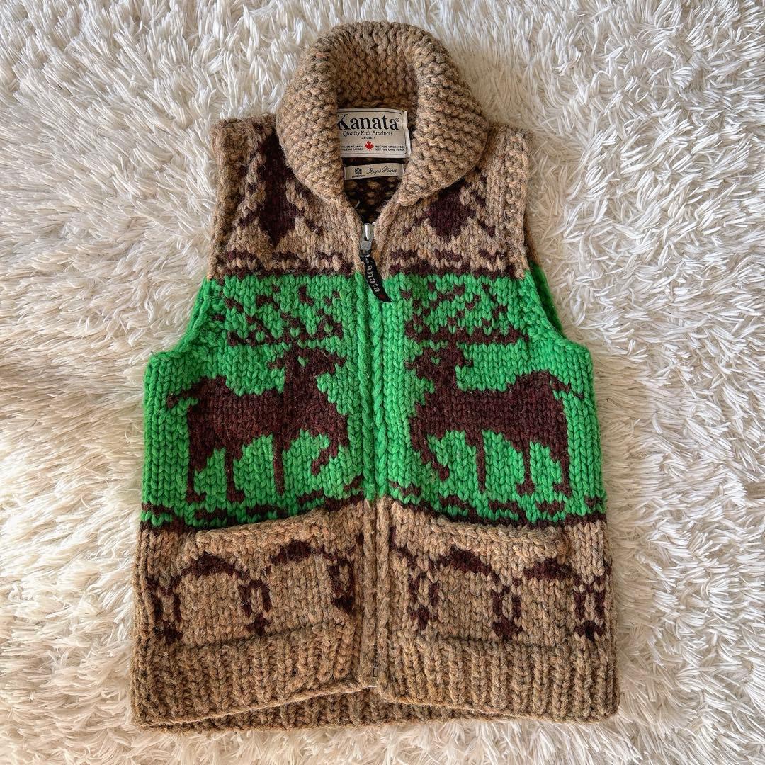 kanata ロペピクニックコラボ カウチンベスト ウール100% カナダ製