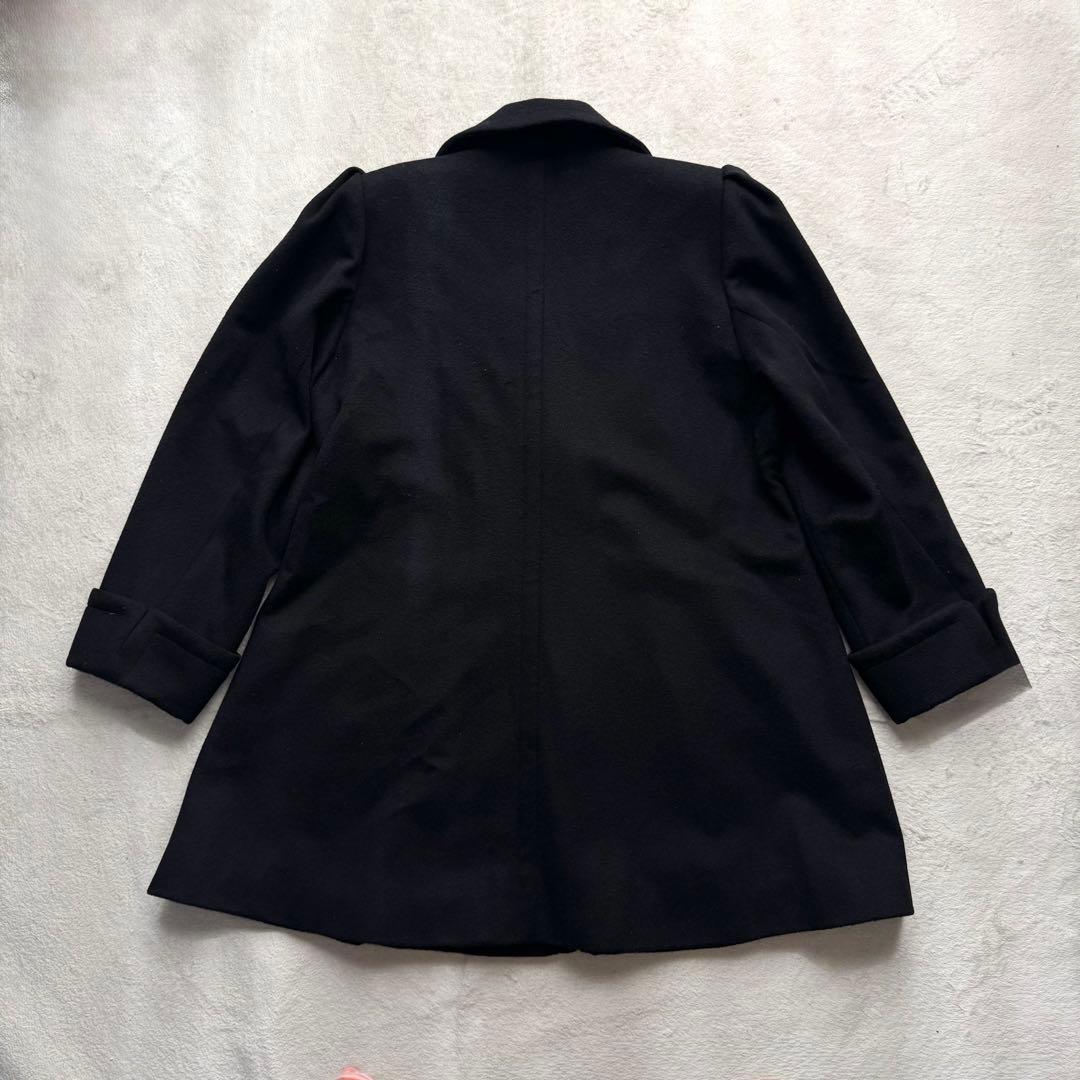 美品 イヴサンローラン チェスターコート カシミヤ混 金ボタン S ブラック