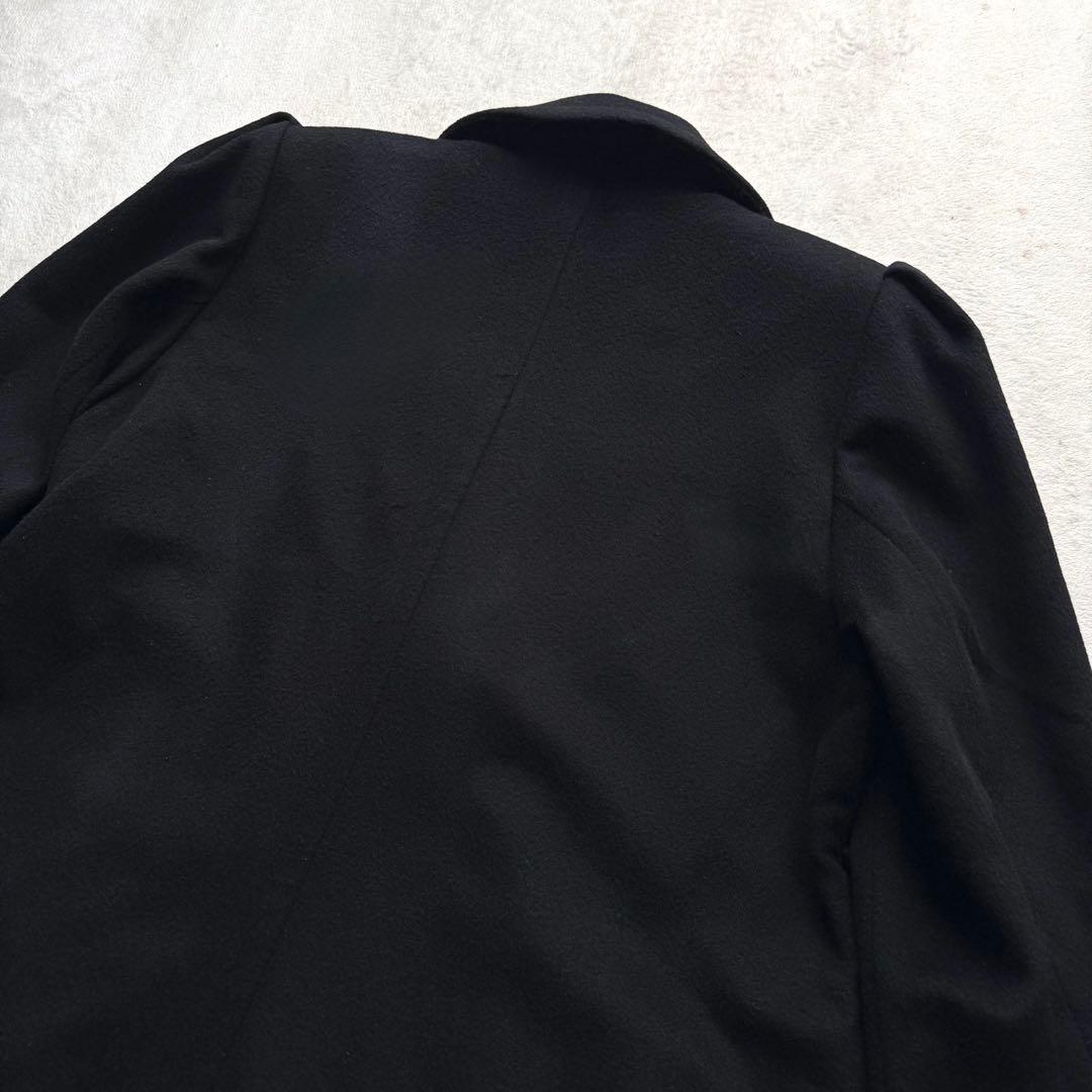 美品 イヴサンローラン チェスターコート カシミヤ混 金ボタン S ブラック