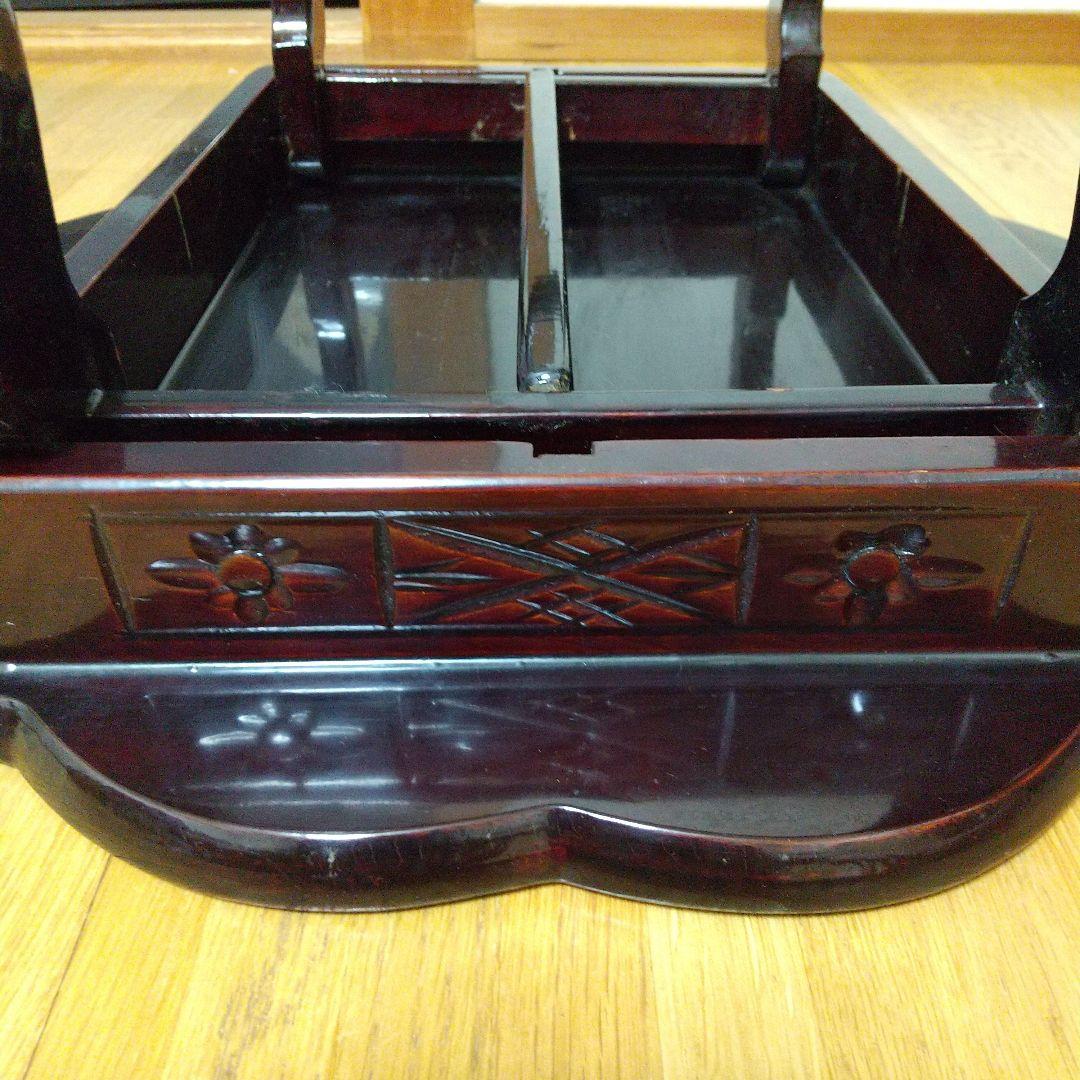 花と龍の象嵌 八角形木製座卓