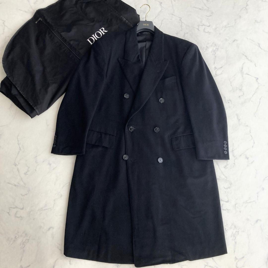 【超高級】クリスチャンディオール　カシミア100%スーパーロングコート　ブラック