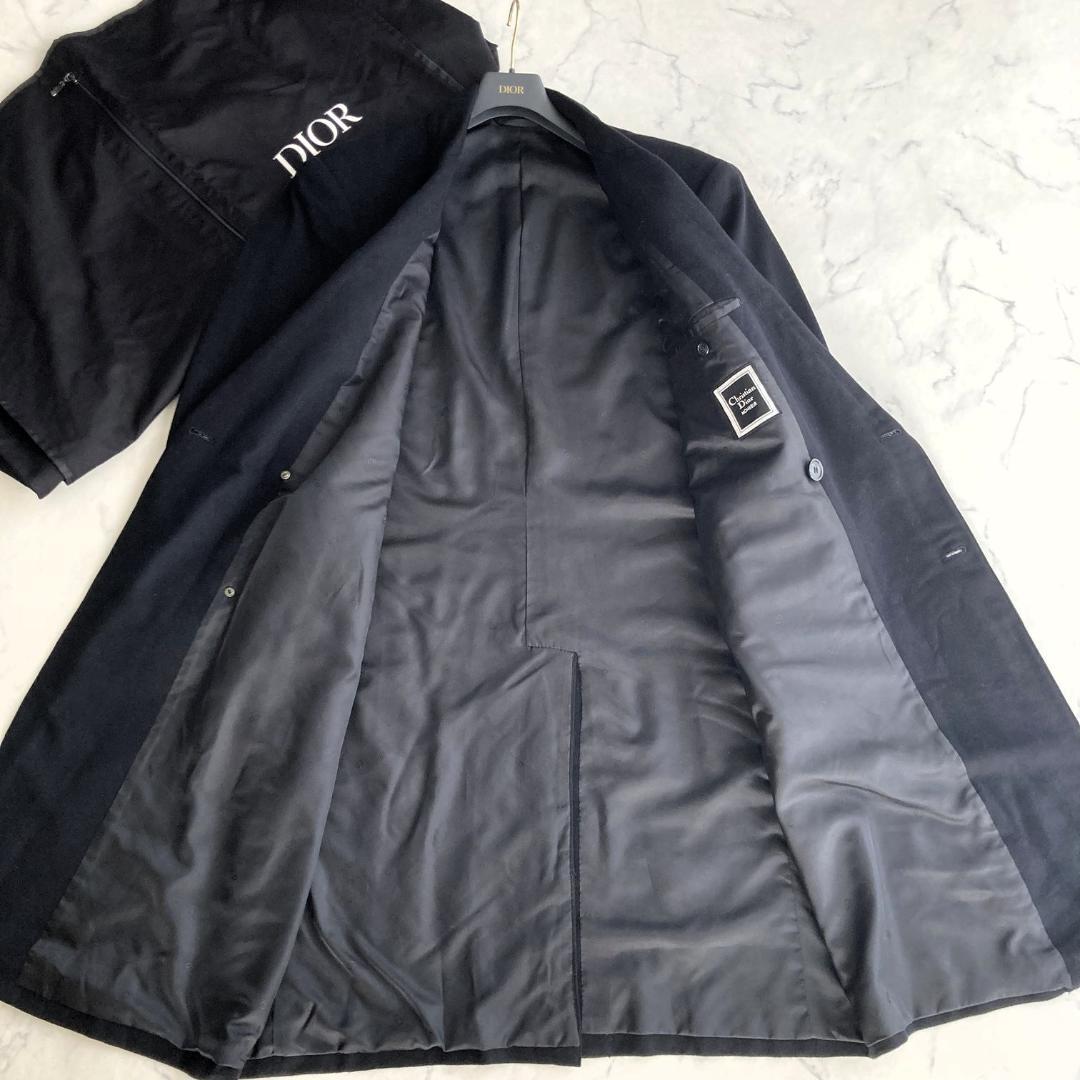 【超高級】クリスチャンディオール　カシミア100%スーパーロングコート　ブラック