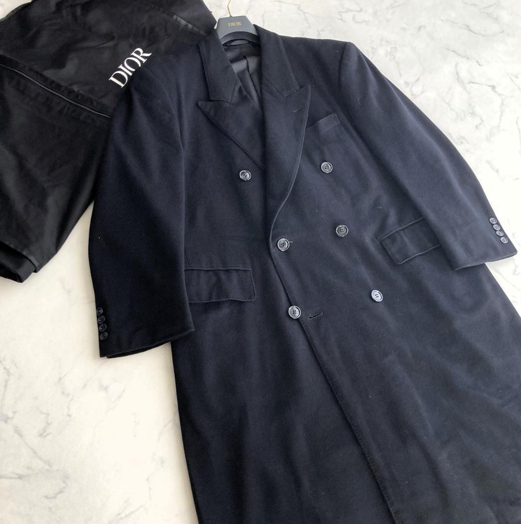 【超高級】クリスチャンディオール　カシミア100%スーパーロングコート　ブラック