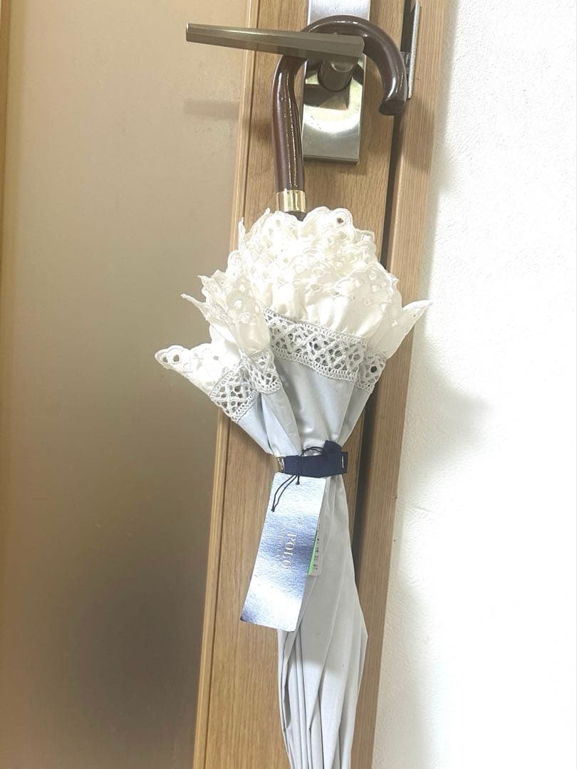 【新品未使用】ポロ　日傘　晴雨兼用傘 長傘 ホワイト　ラルフ