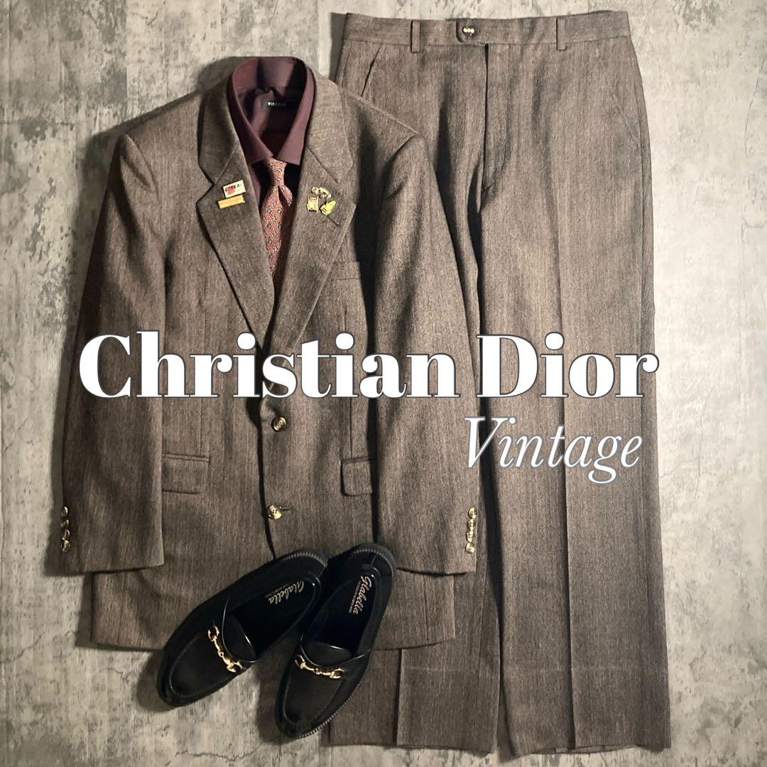 【希少】Christian Dior 極上 ヘリンボーン織 セットアップスーツ