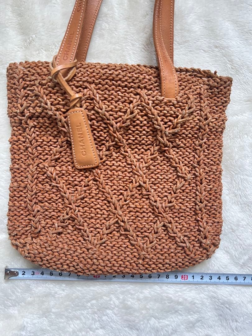 ベカシャネル　編み込みバッグ　ヌメ革