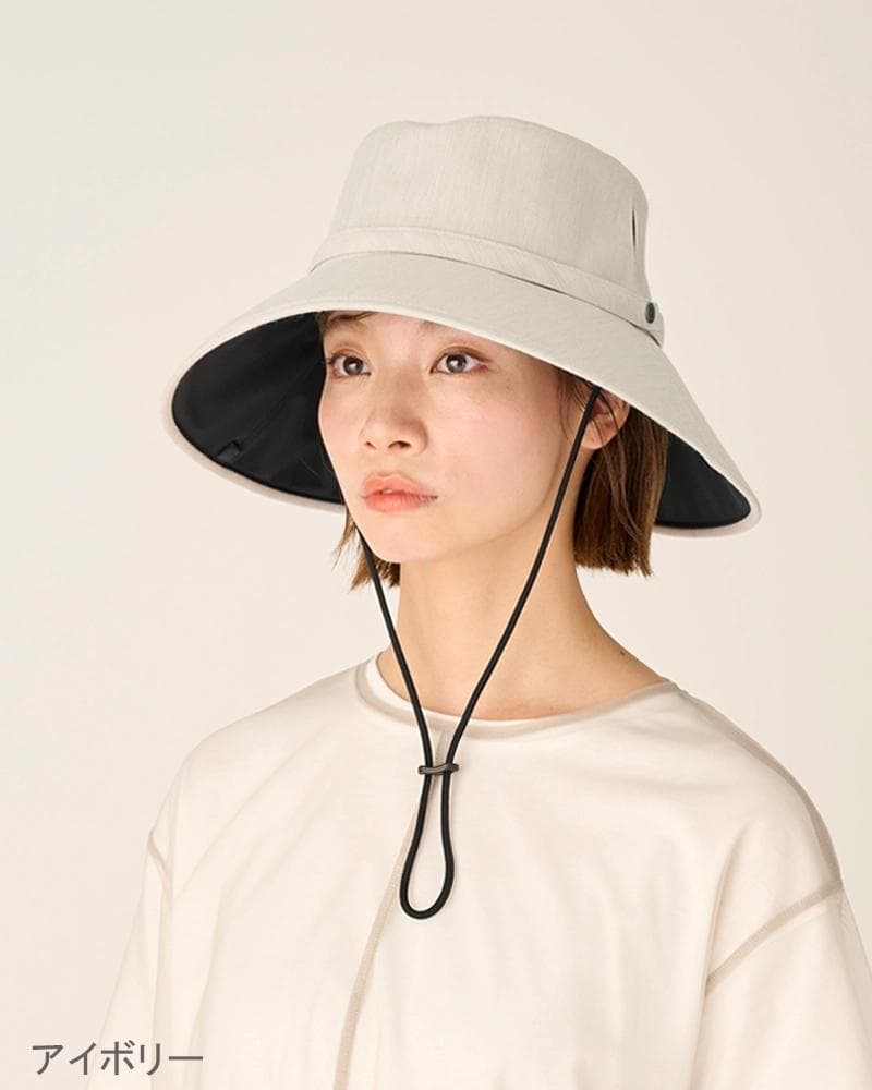 サンバリア100 ウィンドハット Lサイズ アイボリー 帽子