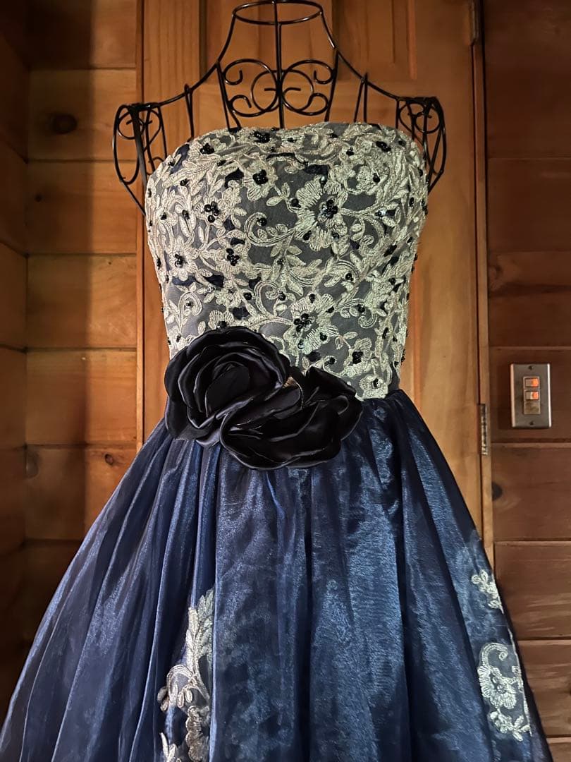 ネイビー ロングドレス プリンセス