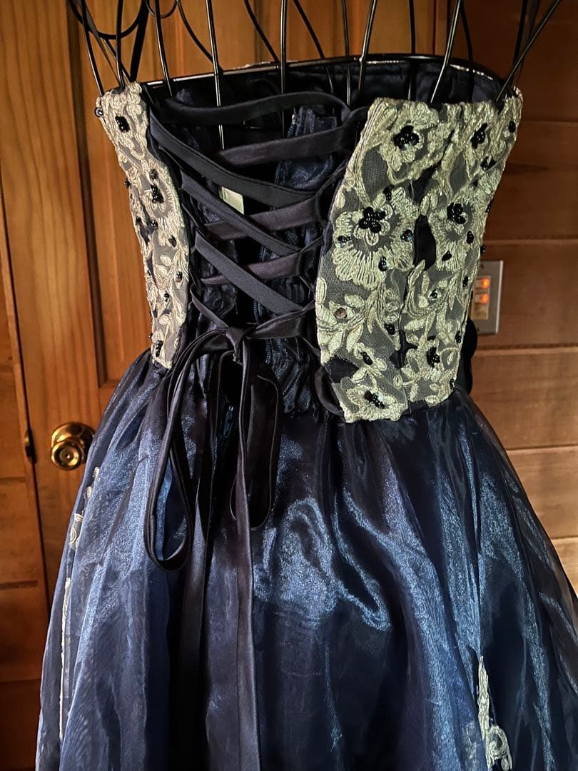 ネイビー ロングドレス プリンセス