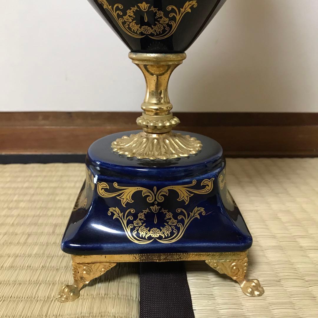 金彩 西洋花瓶 色絵花瓶 飾り壺 高約51cm