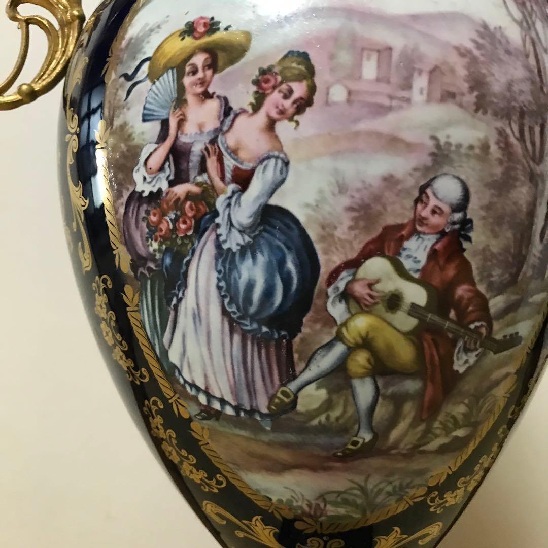 金彩 西洋花瓶 色絵花瓶 飾り壺 高約51cm