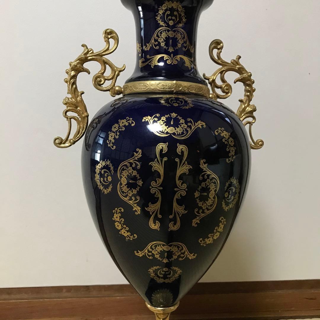 金彩 西洋花瓶 色絵花瓶 飾り壺 高約51cm