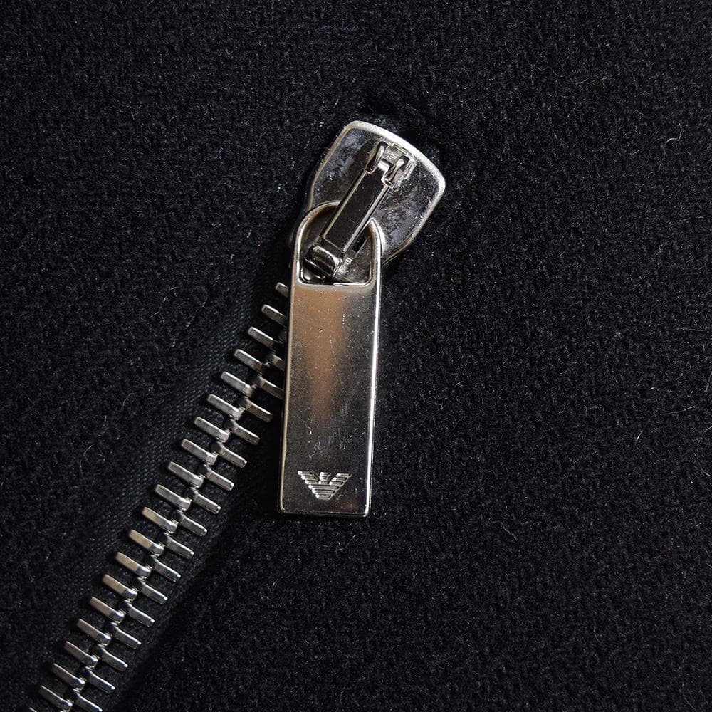 EMPORIO ARMANI ウールメルトン ライダースコート ロング 50 黒