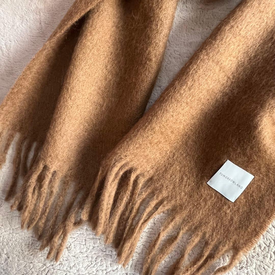 新品✨️トゥモローランド モヘヤウールナイロンソリッドストール キャメル マフラー