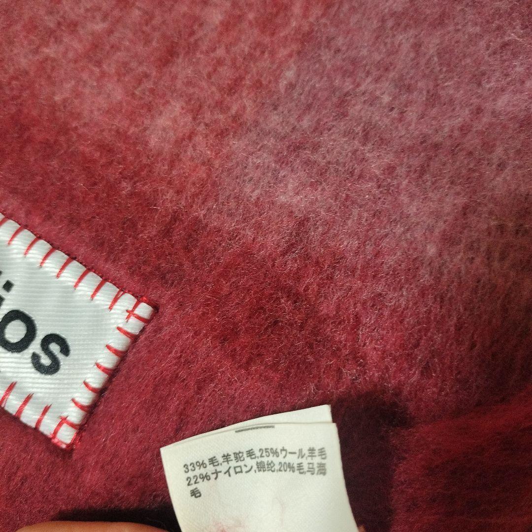 赤　マフラー　Acne Studios　チェック柄　　スカーフ