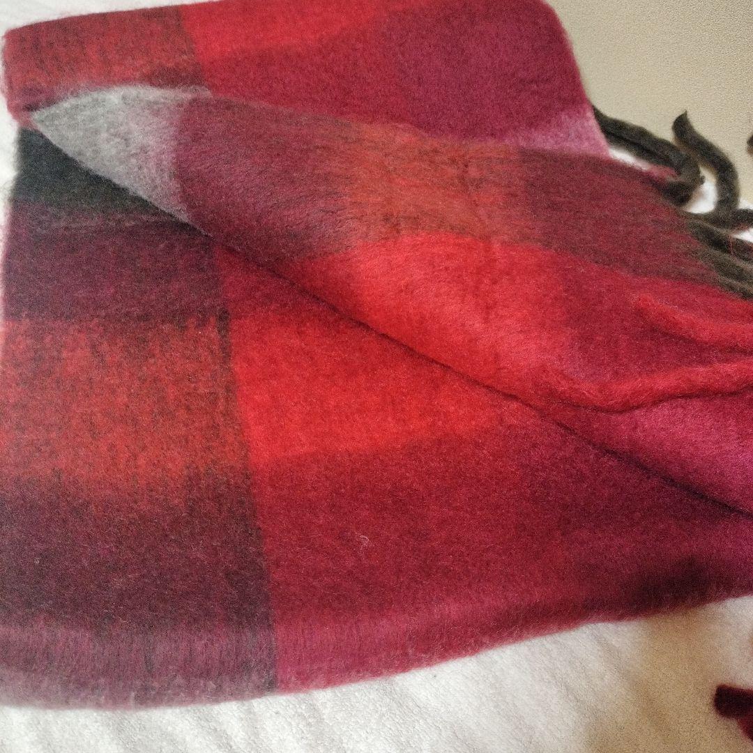 赤　マフラー　Acne Studios　チェック柄　　スカーフ