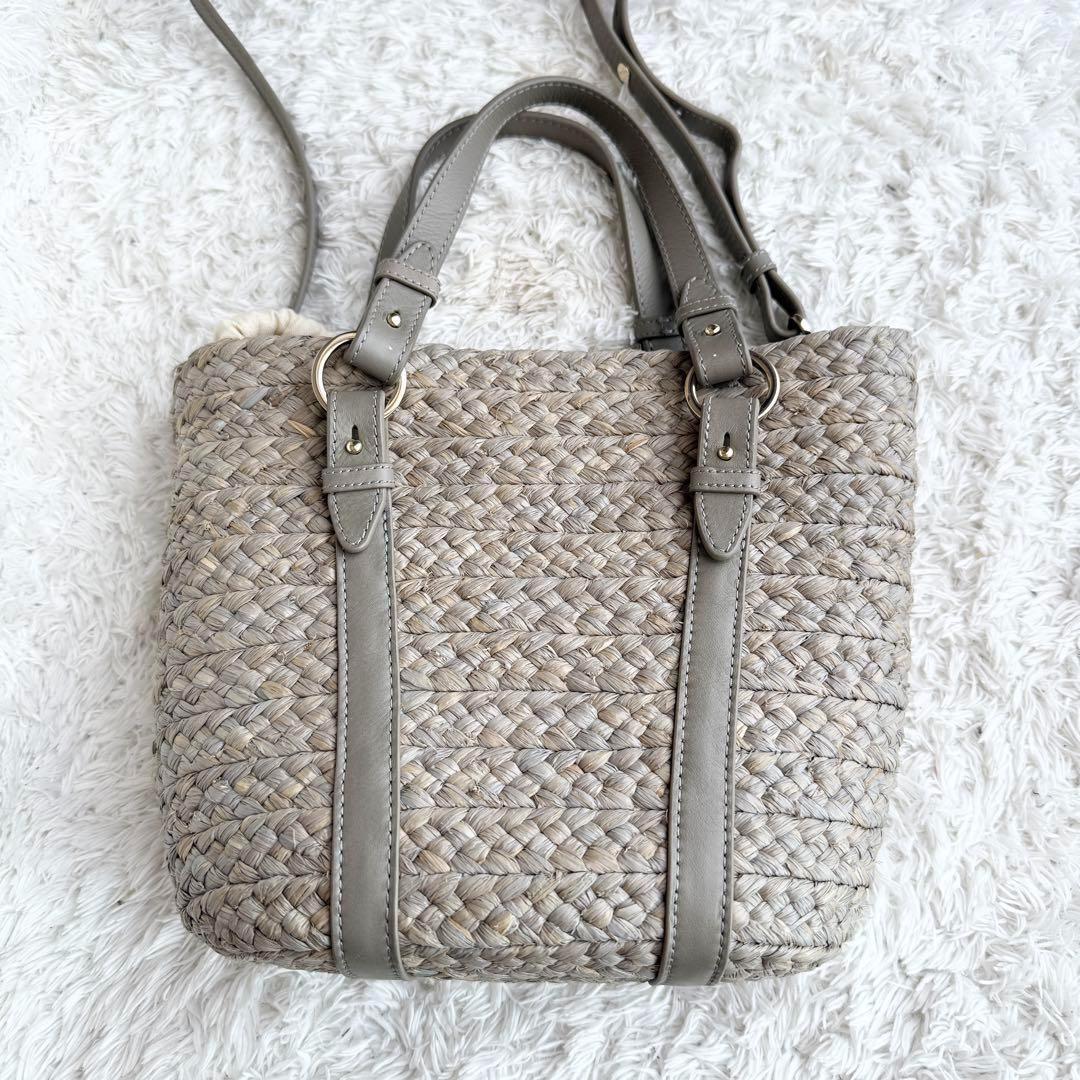 【美品】ヘレンカミンスキー 2way ラフィア かごバッグ ショルダーバッグ