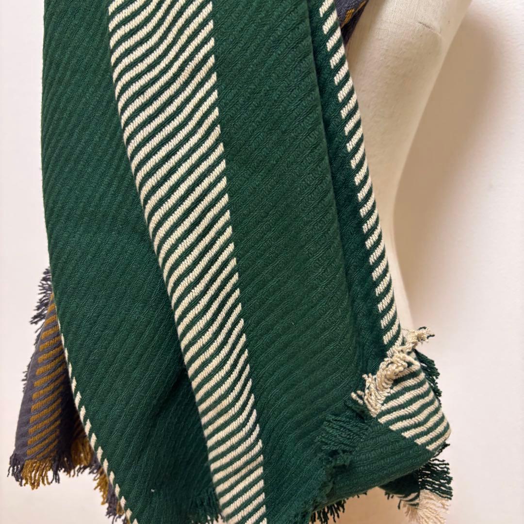 【未使用タグ付】ミナペルホネン 大判ストール 切り替えデザイン