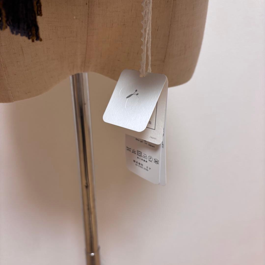 【未使用タグ付】ミナペルホネン 大判ストール 切り替えデザイン