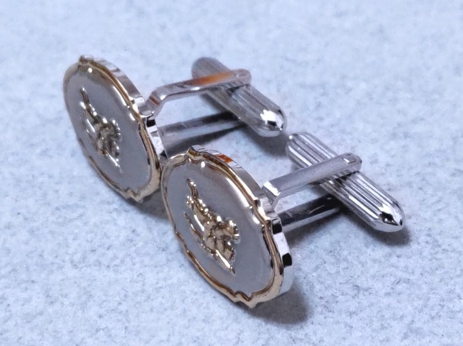 バーバリー　馬上の騎士　SILVER925K14GF　カフス　C1968
