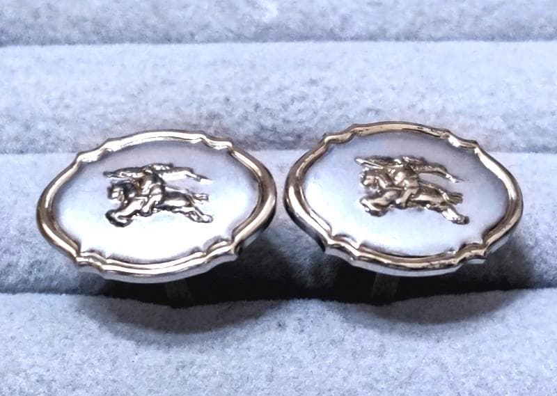 バーバリー　馬上の騎士　SILVER925K14GF　カフス　C1968