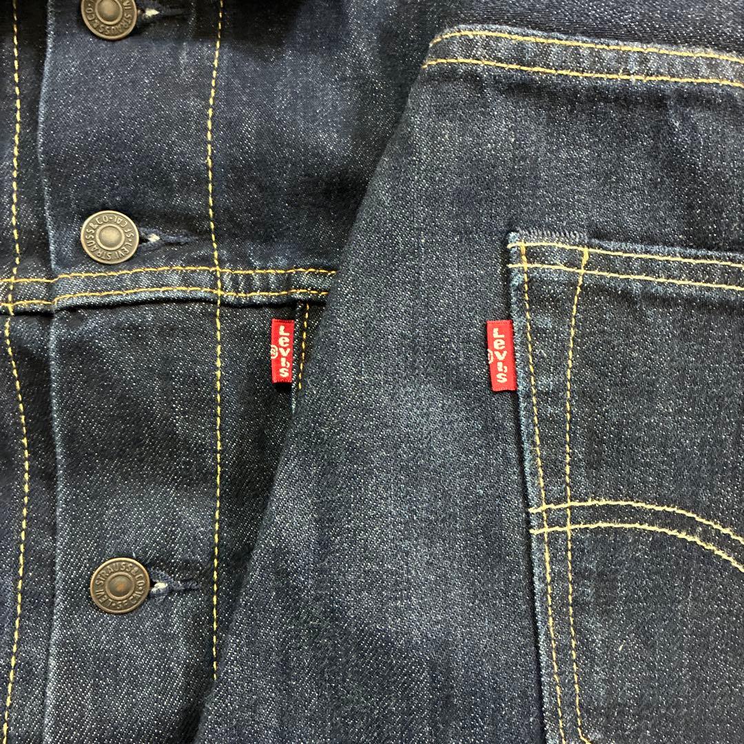 リーバイス 濃紺デニムセットアップ トラッカージャケット 501 W34