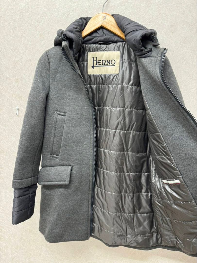 【良品】 HERRO ヘルノ ボンディングコート レディース サイズ40