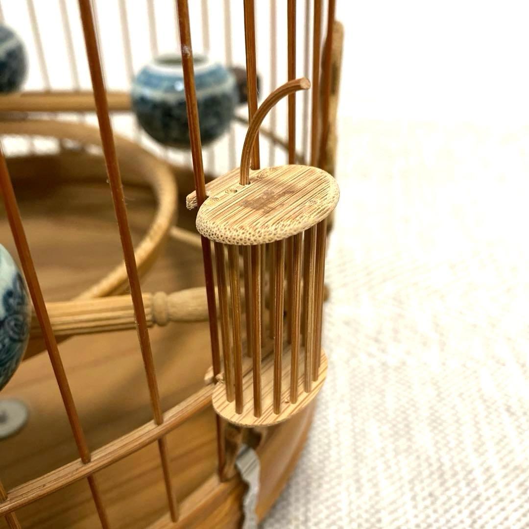 竹製 鳥かご 餌入れなどの小物セット　アジアン　インテリア【大幅お値下げ‼︎‼︎】