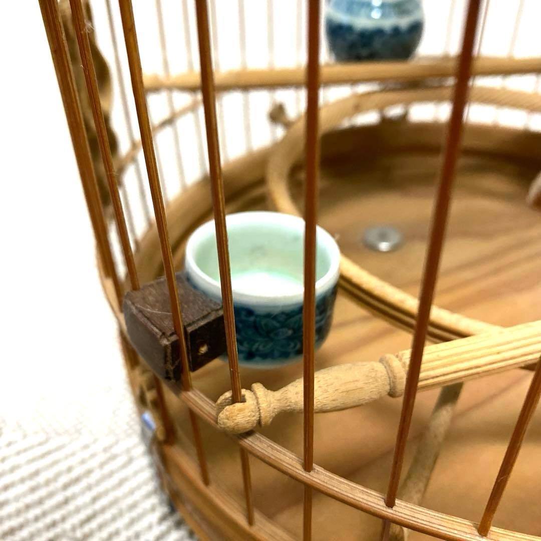 竹製 鳥かご 餌入れなどの小物セット　アジアン　インテリア【大幅お値下げ‼︎‼︎】