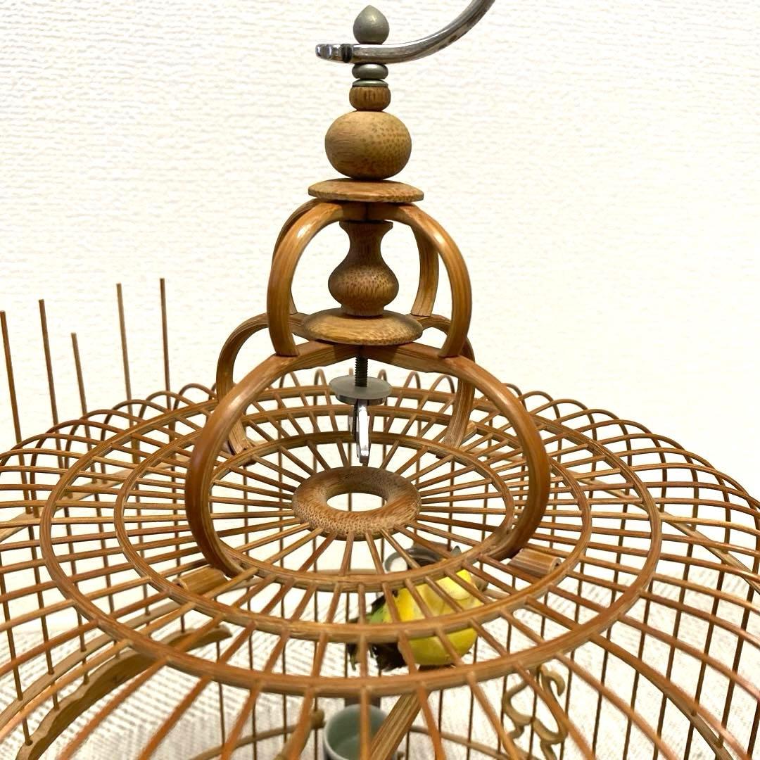 竹製 鳥かご 餌入れなどの小物セット　アジアン　インテリア【大幅お値下げ‼︎‼︎】