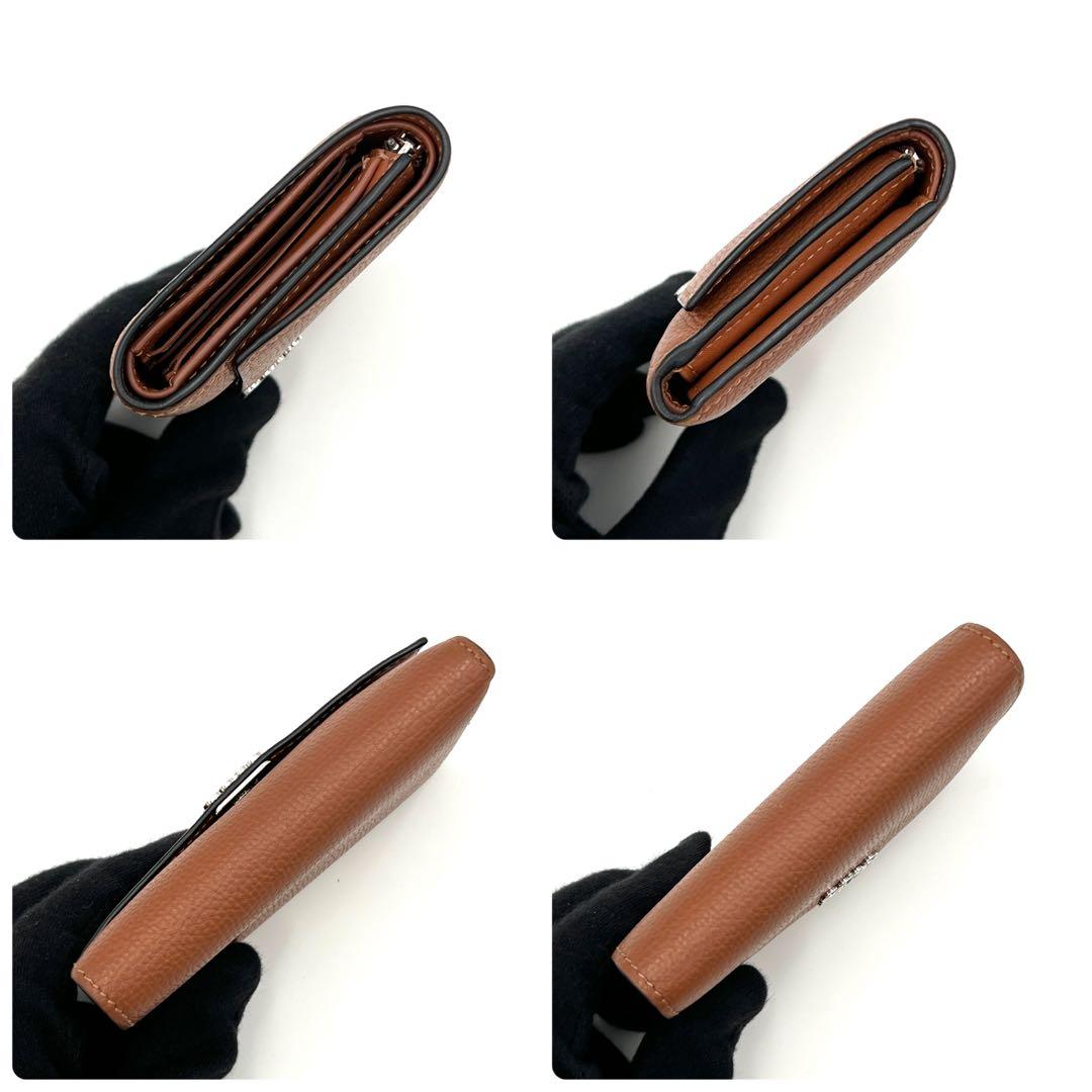 【美品】ロエベ トライフォールドウォレッ3つ折り財布 ブラウン コンパクト