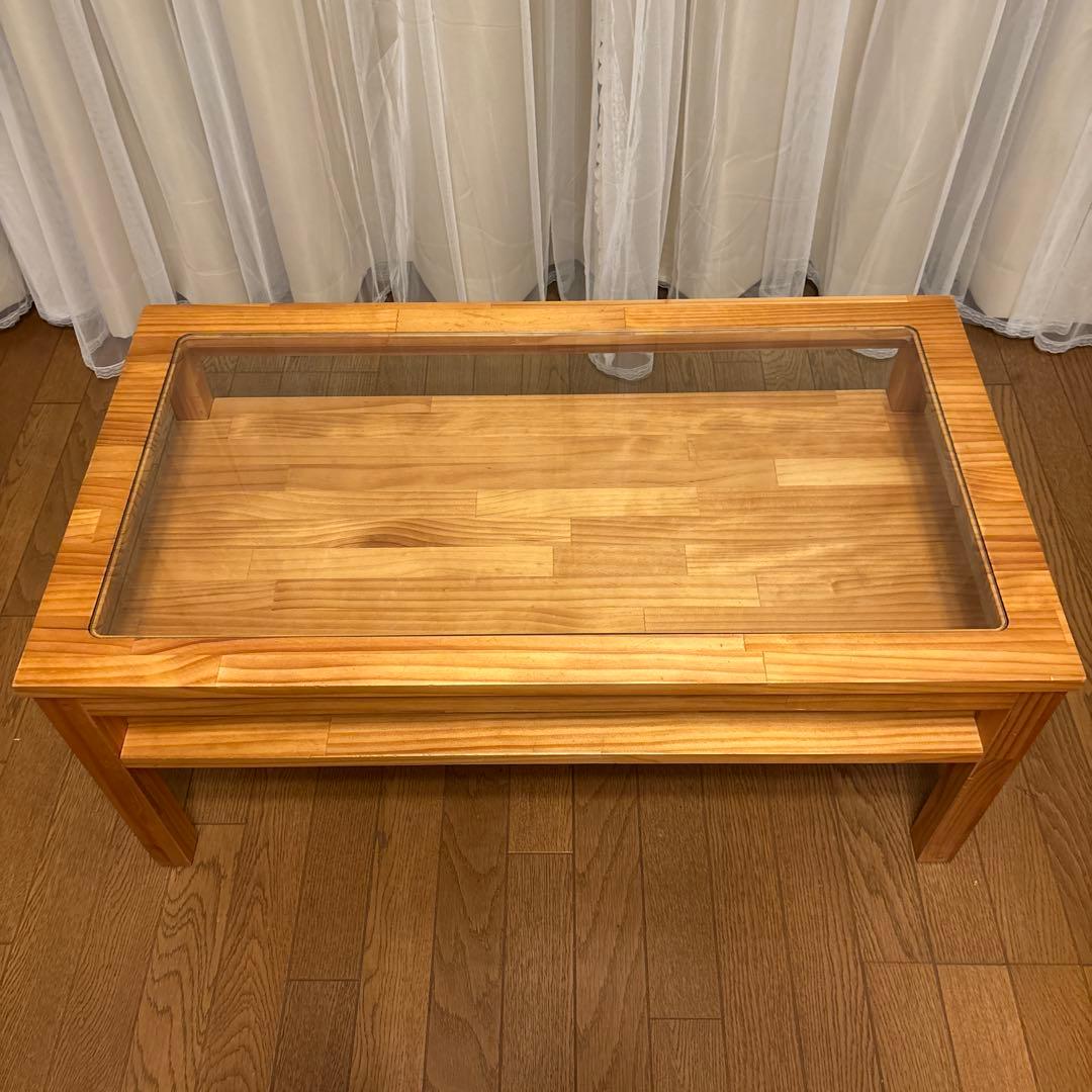 モモナチュラル　テーブル　天板ガラス